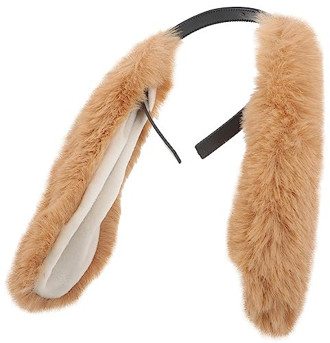 FRCOLOR Hasenohr Stirnband Osterhasen-kopfschmuck 2023 Neujahr Tiara Osterpartyzubehör Neues Jahr Ohr Stirnband Kopfschmuck Hasenohren Ohrringe Plüschstoff Flauschige Kind Großes Kaninchen