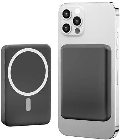 LUCKYDUO Mag-Safe Powerbank 5000mAh, Wireless Powerbank mit USB-C Schnellladefunktion,Mini Power Bank PD 20W PD Schnelles Laden,Magnetische Externe Batterie für iPhone 15/14/13/12/Mini/Pro/Pro Max