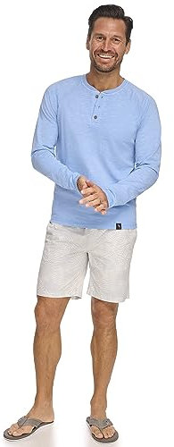 Margaritaville Herren Island Reserve Langarm Henley, Taubengrau, L