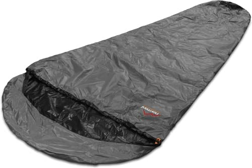 normani Schlafsacküberzug Biwaksack - 100% Wind- und wasserdicht, Atmungsaktivität: 3000 MVP (230 cm x 90 cm) Farbe Grau Größe 230 x 90 x 60 cm - RV Links
