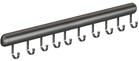 Global-Daily Kitchen Rail with Sliding Hooks – Wall-Mounted Utensil Holder for Pans, Spoons & Shovels – Space-Saving Self-Adhesive Utensils Rack for Organized Kitchen Storage (50cm)