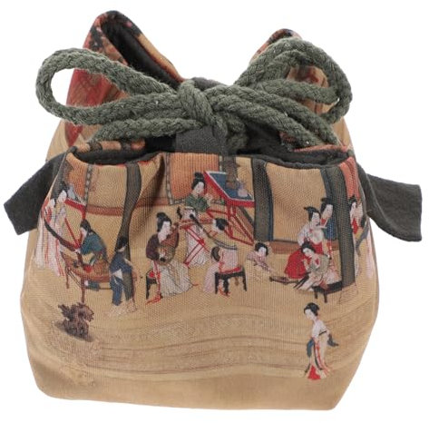 WATIIFUFU Housse De Rangement Tasses à Thé Portable avec Cordons Pochette Décorative Pratique pour Thé Organisateur Multi-Usage pour Maison Et Voyage