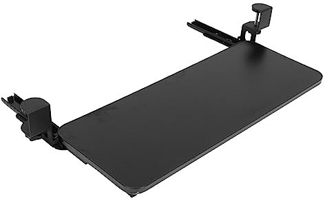 Parliky Slide Keyboard Tray Clamp Mount Made of Carbon Steel for Use Fits under Desk as Slide Platform for Typing for Ergonomic Computer Keyboard Setup