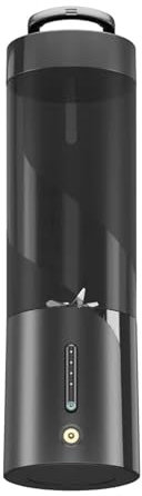 VoOqo Portable Blender, 450ml Personal Blender USB Rechargeable, Waterproof Mini Smoothie Blender with 6 Blades, Magnetic Charging, Power display, Strong Cutting for Kitchen, Gym, Office black