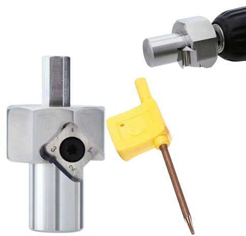 JOJOCY Banco da lavoro per smussare fori per cani, strumento per la lavorazione del legno, strumento per smussare lo smusso e alesatore in lega T10, in acciaio inox, gambo esagonale da 9 mm, per fori