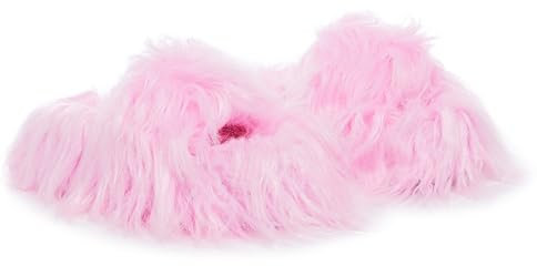 Dolls Kill Case Of The Grumpies Fuzzy Slides von Delia's – Kunstfell-Slipper mit Gummisohle, perfekt für Ihren Komfort, Helles Pink, 42 EU