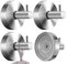 4 Pcs Silver No-Drill Hooks, Adjustable Suction Cup Hooks, Stainless Steel Waterproof Suction Cup Hook for Shower, Bathroom, Glass Shower Doors, Tile