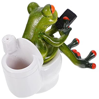 Gatuida Lustige Frosch Figur Auf Toilette – Dekorative Statue Für Schreibtisch Und Tisch - Perfekte Geschenkidee Für Weihnachten Und Originelle Desktop Deko Von