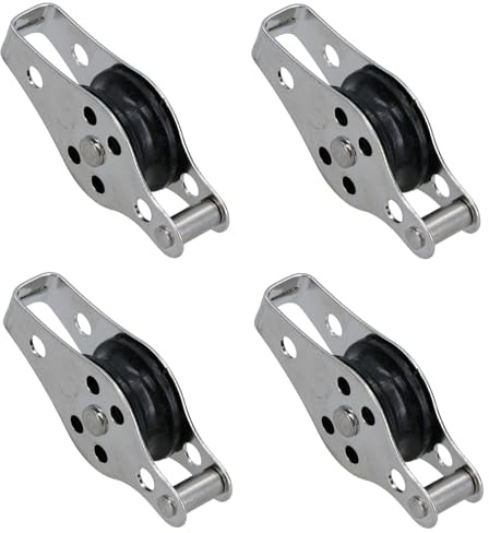 Marine Pulley Block with 25mm Diameter Nylon Wheel 316 Grade Stainless Steel 4pc