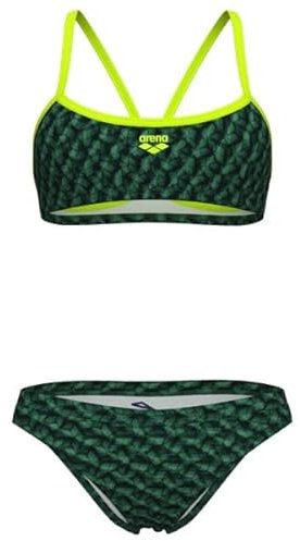 ARENA Costume Bikini 2 Pezzi A Fascia Donna Piscina Nuoto Verdone Monogram