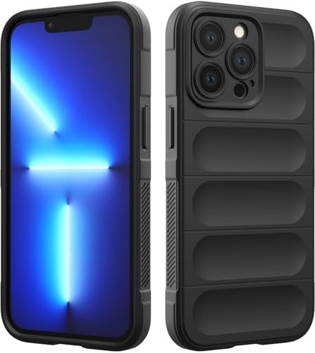 RIIMUHIR Silicone Case Compatible with iPhone 13 Pro Max, Silky-Soft Touch Cover, Anti-Scratch Phone Case with Microfiber Lining, Shockproof Full Body Protective Case with Camera Protection (Black)