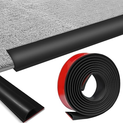 Selbstklebende Randleiste für Teppiche, 3m PVC Übergangsleiste Boden, Übergangsleiste von Teppich zu Holzboden, Übergangsprofil Selbstklebend für Fußmatte, Teppich