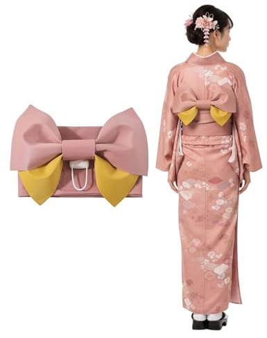 Ceinture japonaise traditionnelle pour kimono Obi avec nœud pré-noué pour robe Yukata