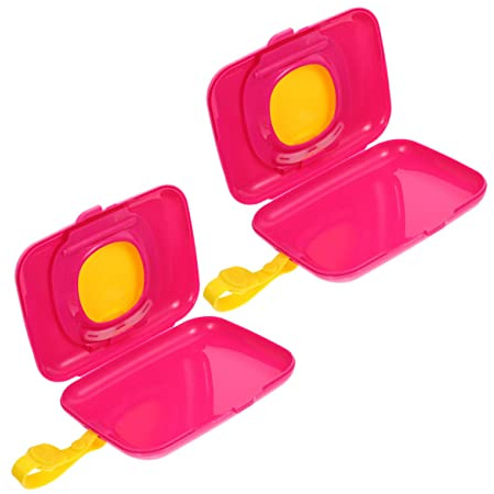 Amosfun 2 Pièces Boîte à Lingettes Portable Distributeur Réutilisable pour Lingettes Humides pour Voyage