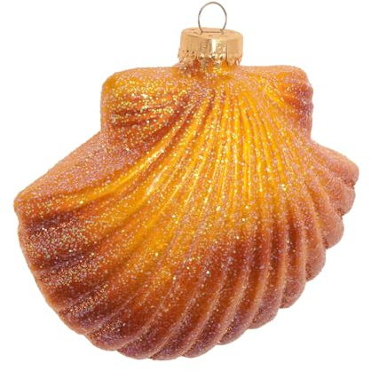 Krebs Glas Lauscha - Weihnachtsdekoration/Christbaumschmuck aus Glas - Jakobsmuschel - Farbe: Mehrfarbig - Größe: ca. 9 cm