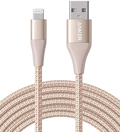 Anker 551 USB A auf Lightning Ladekabel, MFi Zertifiziert iPhone Kabel 3m, für iPhone 14/13/12/11/ X/XS/XR/SE/8 Plus/7/6 und mehr (Gold)