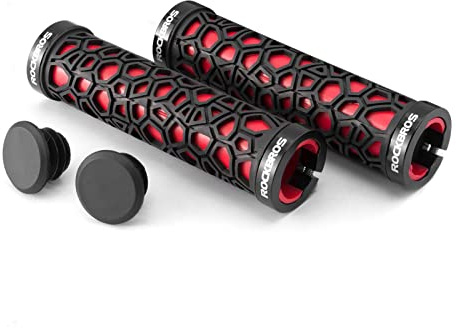 ROCKBROS Bicycle Handlebar Grips Aluminum Alloy Double Lock-on Bike Covers | Anti-slip Lightweight Handlebar Grips for MTB Road Bike