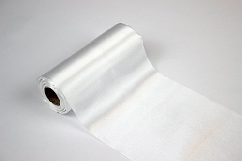Stoff-Kollektion - Satin Tischläufer Meterware aus Polyester – Satin-Stoffrolle 12 cm breit & 9 m lang – Dekoratives Tischband für Hochzeiten, Geburtstage & besondere Anlässe - Weiß