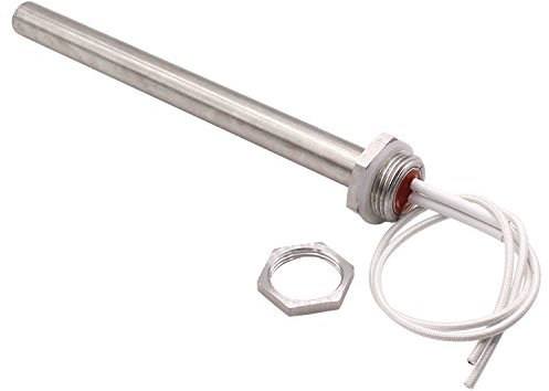 240 V 2400 W Heizpatrone mit 1 Zoll DN25 33.2mm BSP-Multiuso-Muttern inklusive DIY-Heizkörper-Edelstahl-Heizelement 25 cm