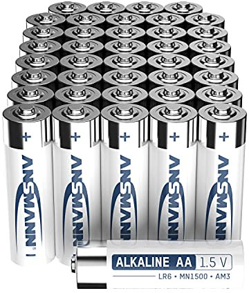 ANSMANN 40x AA Mignon Alkaline 1,5 V Batterien MN1500/LR6 für Spielzeug, Taschenlampe, Fernbedienung, Uhr - hohe Kapazität, niedrige Selbstentladung (Design kann abweichen)