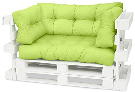 Spatium Palettenkissen Palettenauflage Palettenpolster Euro Palettenmöbel (Sitzkissen 120x80x15, Apfelgrün)