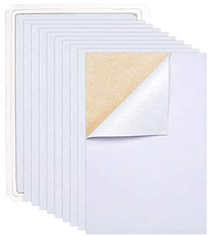 BENECREAT 20PCS Velvet (White) Stoff Klebrige Rückseite Klebstoff A4 Blatt (21 x 30 cm), selbstklebend, langlebig und wasserabweisend, vielseitig verwendbar, ideal für Kunst und Handwerk