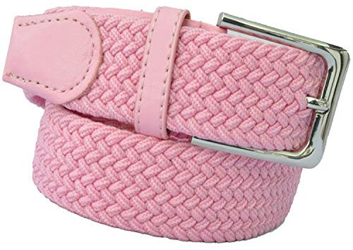 LisaModa Unisex Stretch Flechtgürtel in vielen Farben (Rosa, 110-130)