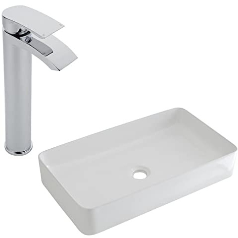 MILANO Countertop Bathroom Basin Sink High Rise Mixer Tap 600 x 340mm