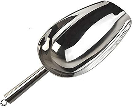Meiyaa Ice Scoop, Stainless Steel Ice Shovel Coffee Bean Flour Scoop Food Shovel Scraper Food Buffet for Bar Buffet Party Wedding Kitchen Tools (L)