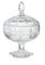 Delisoga Crystal Effect Clear Glass Bonbon Candy Dish with Lid - Large Footed Sugar Cubes Bowl Decorative Chocolate Jar Centerpiece Container