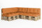 chilly pilley Palettenauflage Schaumflocken palettenkissen Palettenpolster Palettenmöbel Palettensofa Rückenlehne Sitzkissen Seitenkissen Set (7er Set Orange)
