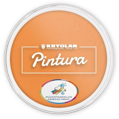 Kryolan Pintura Water Color Schminke 25ml, Farbe: Orange, Waschbar, Vegan, ohne Parfüm, ohne Parabene, Glutenfrei - ideal für Kinder, Party, Karneval, Fasching & Halloween