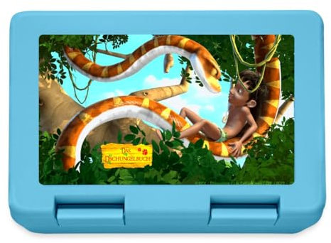 Spreadshirt Das Dschungelbuch Mogli und Schlange Kaa Brotdose Lunchbox, One size, Saphirblau