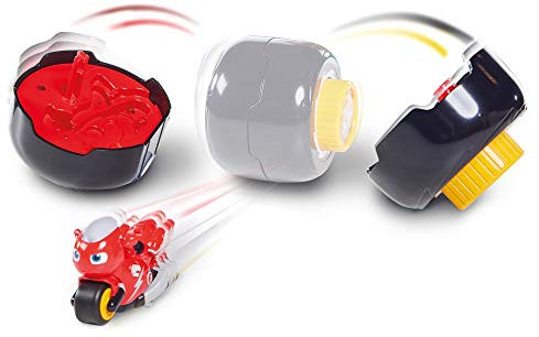 Ricky Zoom Wind- und Startspielset, Motorradwerfer für Extra Geschwindigkeit, 7,6 cm Actionfigur und Geschwindigkeitsstarter, Freistehendes Motorradspielzeug für Jungen und Mädchen ab 3 Jahren