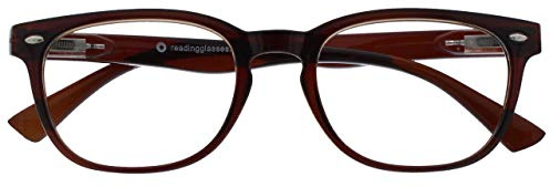 OPULIZE ORA Reading Glasses for Men Women - Designer Style Rounded Frame - Scratch Resistant - Spring Hinges - Dark Brown +2.50