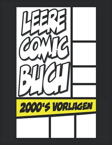 100 Vorlagen für Comic Zeichnen Lernen: Comic Selber Zeichnen Blanko Buch Geschenk für Comic Fan, Erwachsene & Kinder (A4 Comic Papier, 2000's Stil)