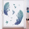 COVPAW® Wandtattoo Wandaufkleber XXL Feder Blau Wandsticker Wandbild Bilder Wohnzimmer Schlafzimmer Deco