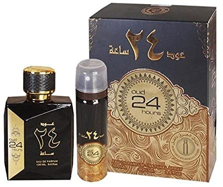 Ard Al Zaafaran Oud-24 Hours Unisex Eau de Parfum, Spray-Duft mit 200 ml Deo-Oud-Duft, 100 ml