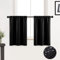 XTMYI Lot de 2 Meuble Rideau Cuisine, Rideaux Occultants en Tissu Imperméable de 76,2 cm pour Fenêtre de Salle de Bain, Mini Douche, Petits Panneaux Courts à Niveaux, 152,4 cm de Large, Noir