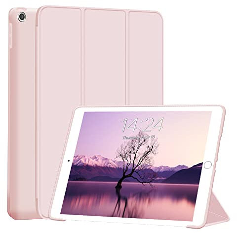 FSCOVER Case for iPad 10.2 Inch 9th 8th 7th Generation (2021/2020/2019), Cover for IPad 10.2 inch Slim Magnetic Closure Soft TPU Trifold Stand with Auto Wake/Sleep, Light Pink