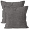 Encasa XO Chenille Kissenbezüge Set von 2 | Grey - (16x16) (40x40 cm) | Dekorative Akzent Quadratische Wurfkissenbezüge Für Couch, Heimdekoration, Sofa
