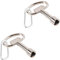 Llave Triangular De Metal, 2 Piezas Llave De Ranura Triangular De Metal, Con Mosquetón, Para Cajas Eléctricas, Gas Y Agua, Ideal Para Electricistas E Instaladores, Plateado