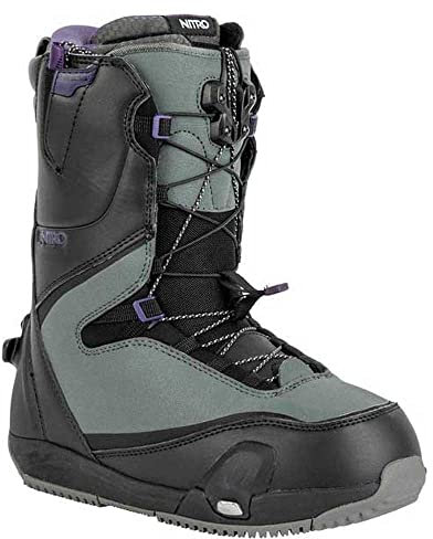 Nitro Damen Snowboards CAVE TLS '23 Step ON All Mountain Freestyle Freeride Schnellschnürsystem Boot Snowboardboot, Black-Charcoal, MP 28,0 // EU 42 2/3 // US 10,5