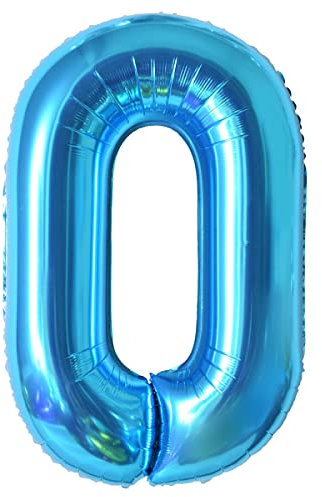 Geburtstag zahlen luftballon 0 jahre | Blau Folienballon XXL -Riesen Folienballon in 40 - 101cm Geburtstagsdeko - Ballon Zahl Deko zum Geburtstag .Fliegt mit Helium