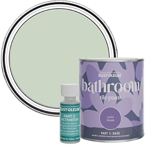 Rust-Oleum Green Water-Resistant Bathroom Tile Paint in Satin Finish - Laurel Green 750ml