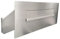 Flat Design Edelstahl Mauerdurchwurf Briefkasten DX-042 (Tiefe: 33-50 cm) - LETTERBOX24.de Ohne Namenschild