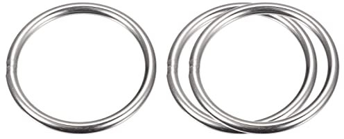 sourcing map Edelstahl O-Ringe 3Stk. 60mm(2,36) AD. 5mm Dicke Metall geschweißt Runde Ringe
