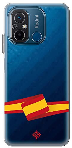 Movilshop Funda para [ Xiaomi Redmi 12C ] Dibujo Auténtico [ Bandera España ] de Silicona Flexible Transparente Carcasa Case Cover Gel para Smartphone.