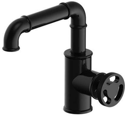 VIROYA Waschbeckenarmatur Badezimmer Bass Wasserhahn Schwarz Warm Und Kalt, Badezimmer Wasserhahn Split Industrial Stil, für Hotels, Home Familie (Größe: SingleHandle) Good