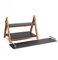 Bundle of Artesà Two Tiered Food Presentation Stand, Cakes, Afternoon/High Tea, 40 x 30 x 25 cm - Wood/Slate + Artesà Slate Serving Tray/Platter, Food Sharing Board, 60 x 15 cm
